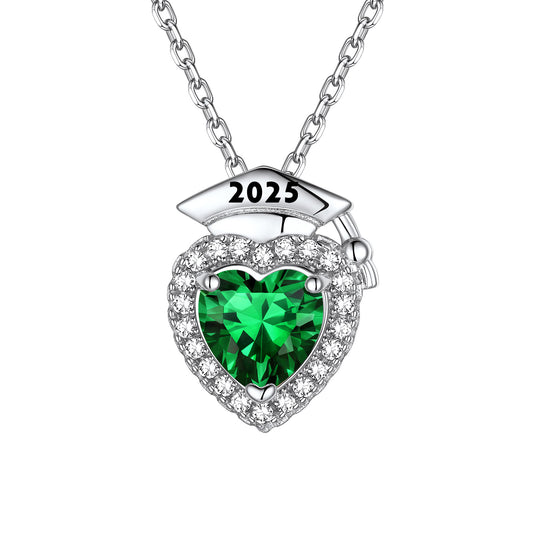 Custom Graduation May Birthstone Necklace