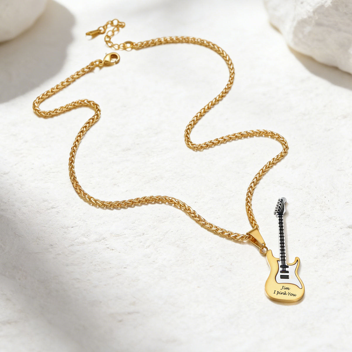 Custom Guitar Pendant Necklace in Steel