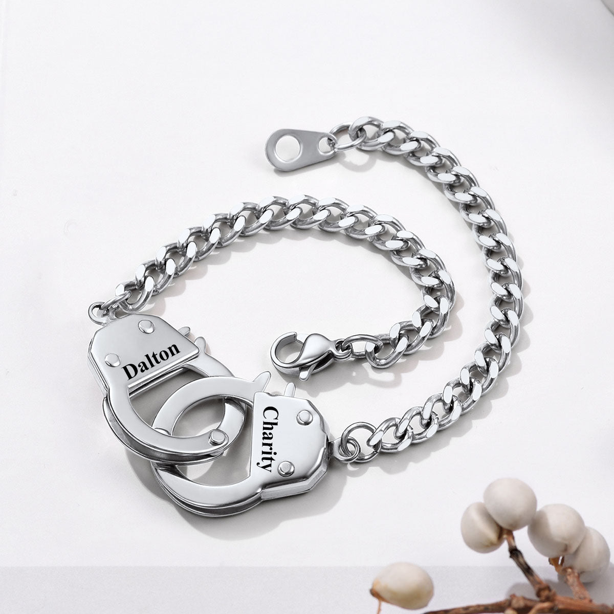 Custom Handcuff Chain Bracelet Stainless Steel