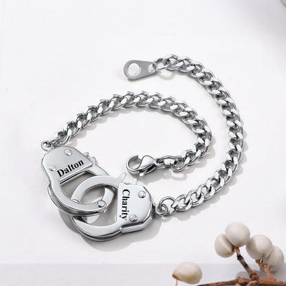Custom Handcuff Chain Bracelet Stainless Steel