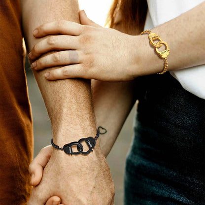 Custom Handcuff Chain Bracelet for Couple