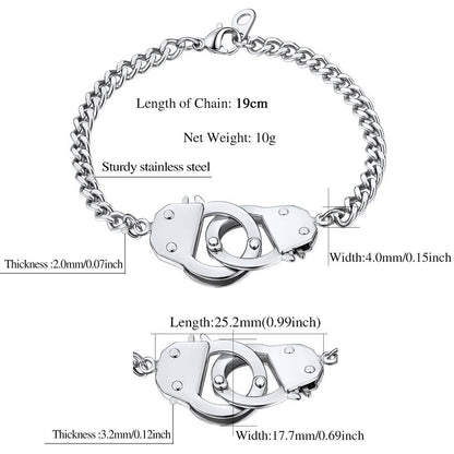 Custom Handcuff Chain Bracelet for Men Women Dimension, Durable, Solid