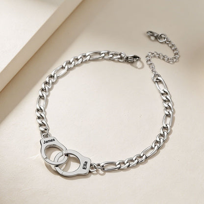 Custom Handcuffs Ankle Bracelet in Stainless Steel 