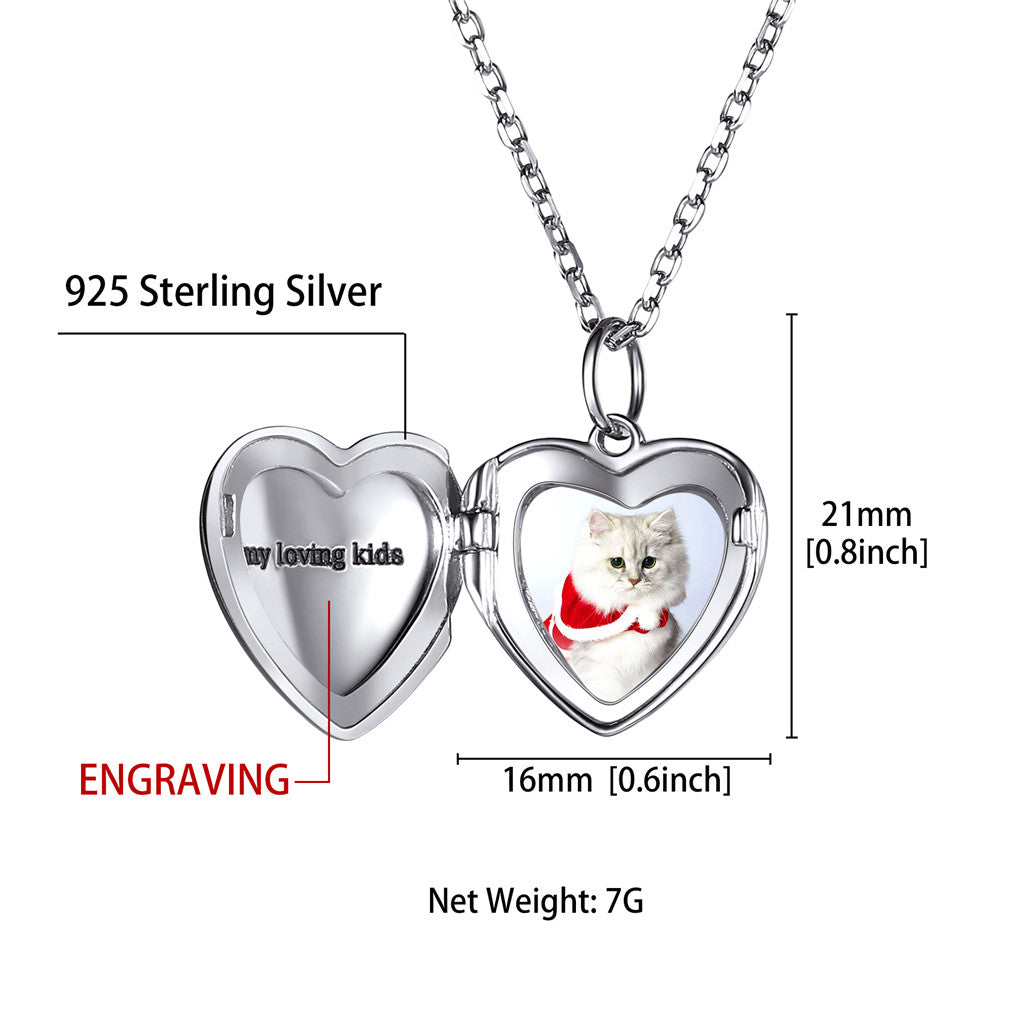 Custom Heart Locket Necklace Dimension, Durable, Solid