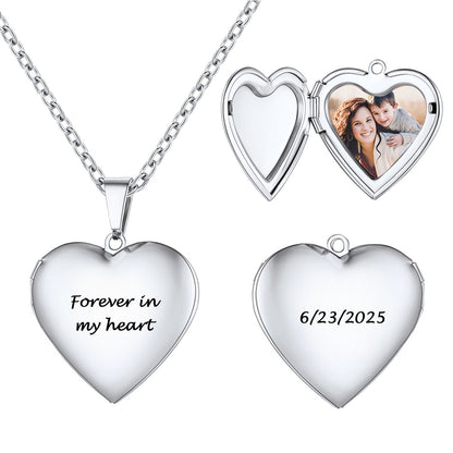Custom Heart Locket Necklace in 316L Stainless Steel