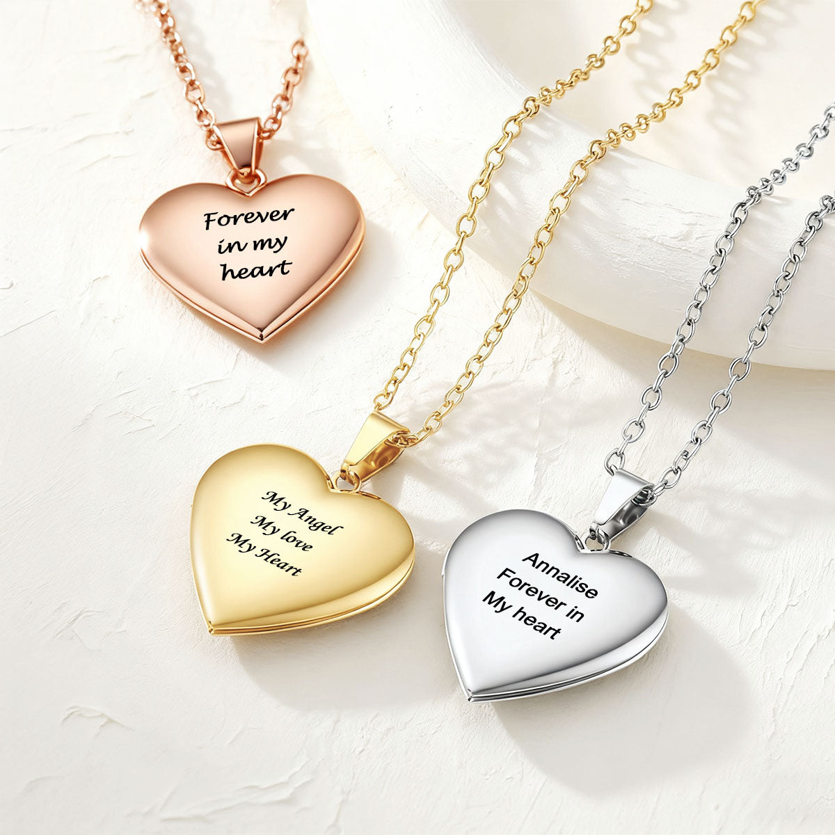 Custom Heart Locket Necklace in different color