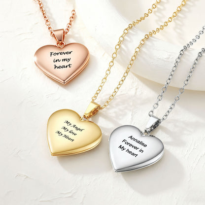 Custom Heart Locket Necklace in different color
