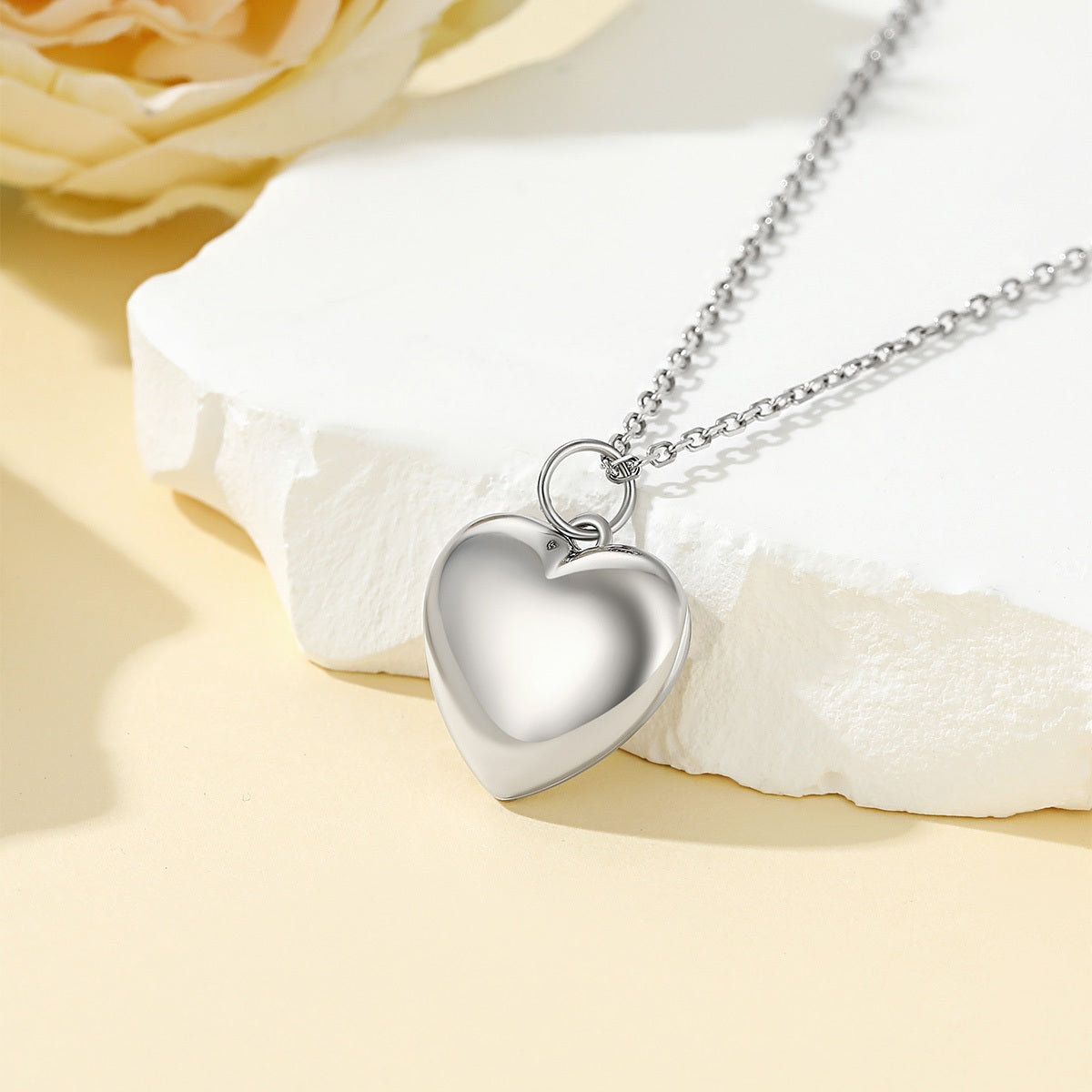 Custom Heart Locket Necklace in silver