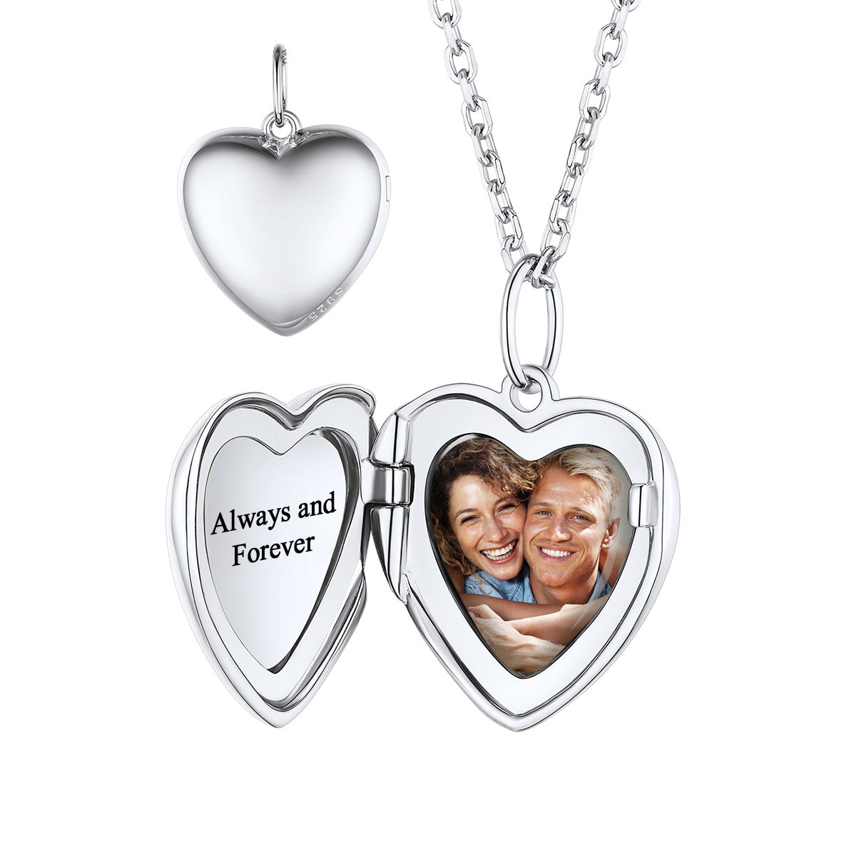 Custom Heart Locket Necklace in sterling silver