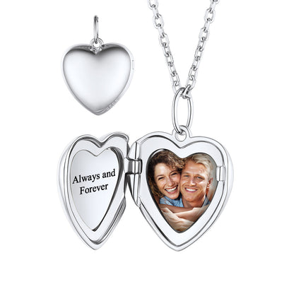 Custom Heart Locket Necklace in sterling silver