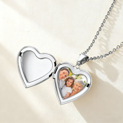 Custom Heart Locket Necklace with photo inside