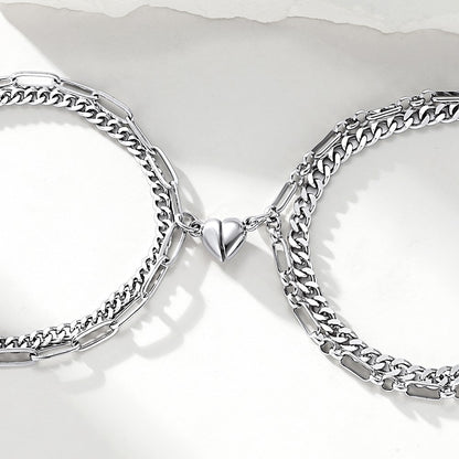 Custom Heart Matching Couples Bracelets