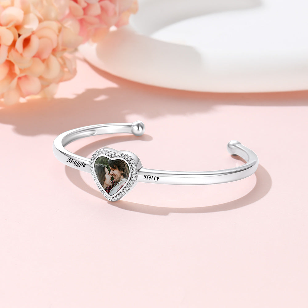 Custom Heart Picture Bracelet for Women