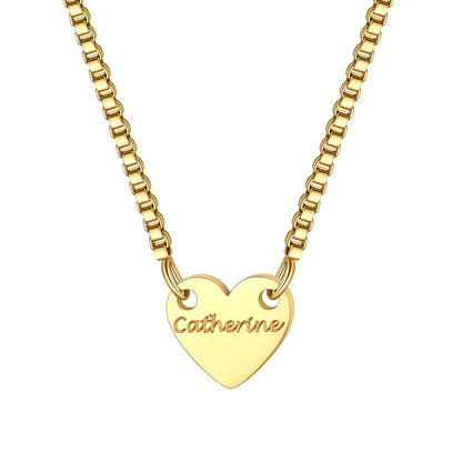 Custom Hearts 1 Names Necklace Gold Plated