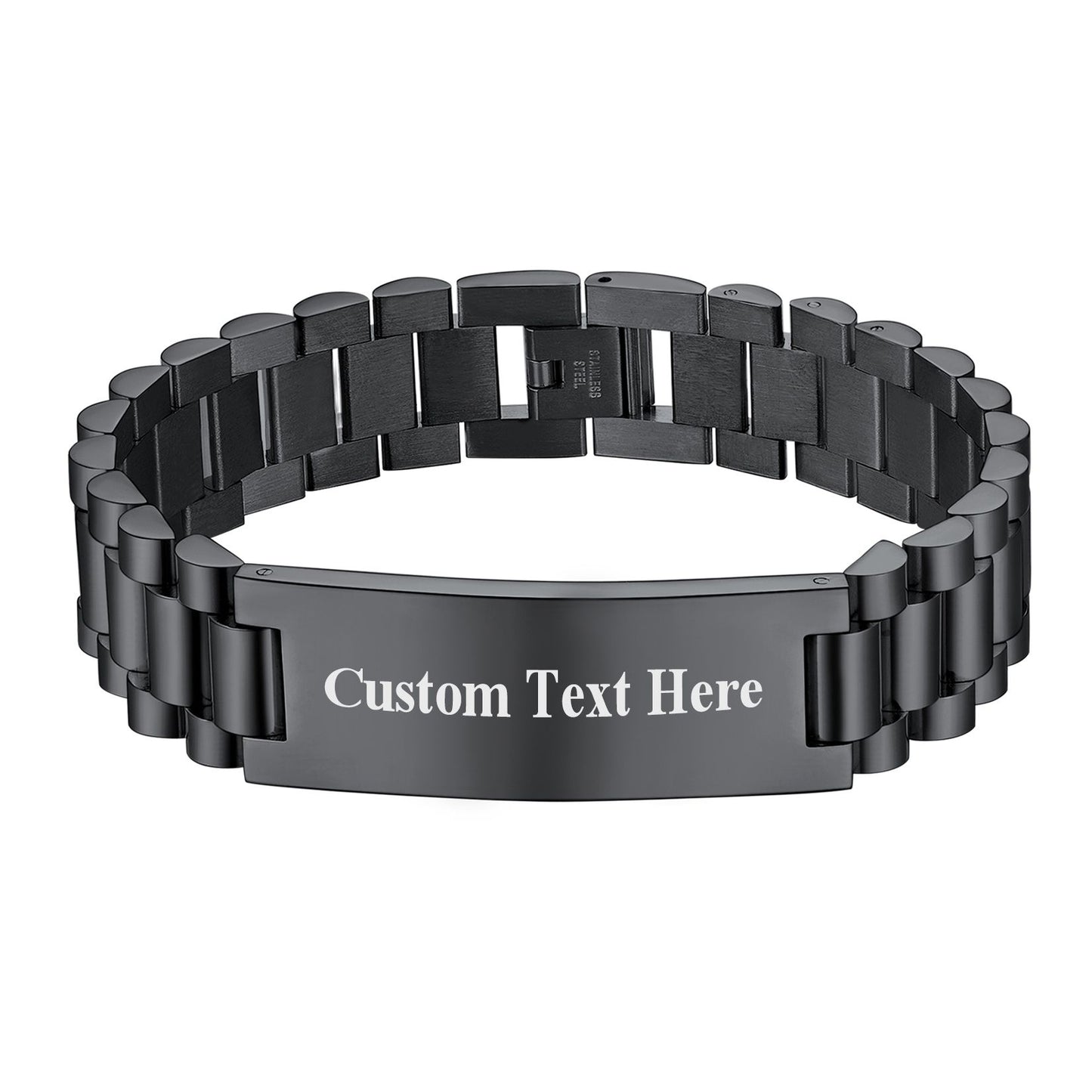 Custom ID Bracelet 15mm Black