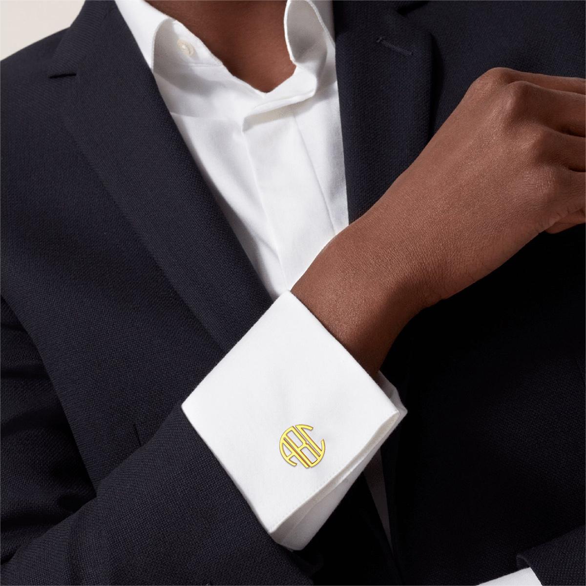Custom Initial Cufflinks for Men