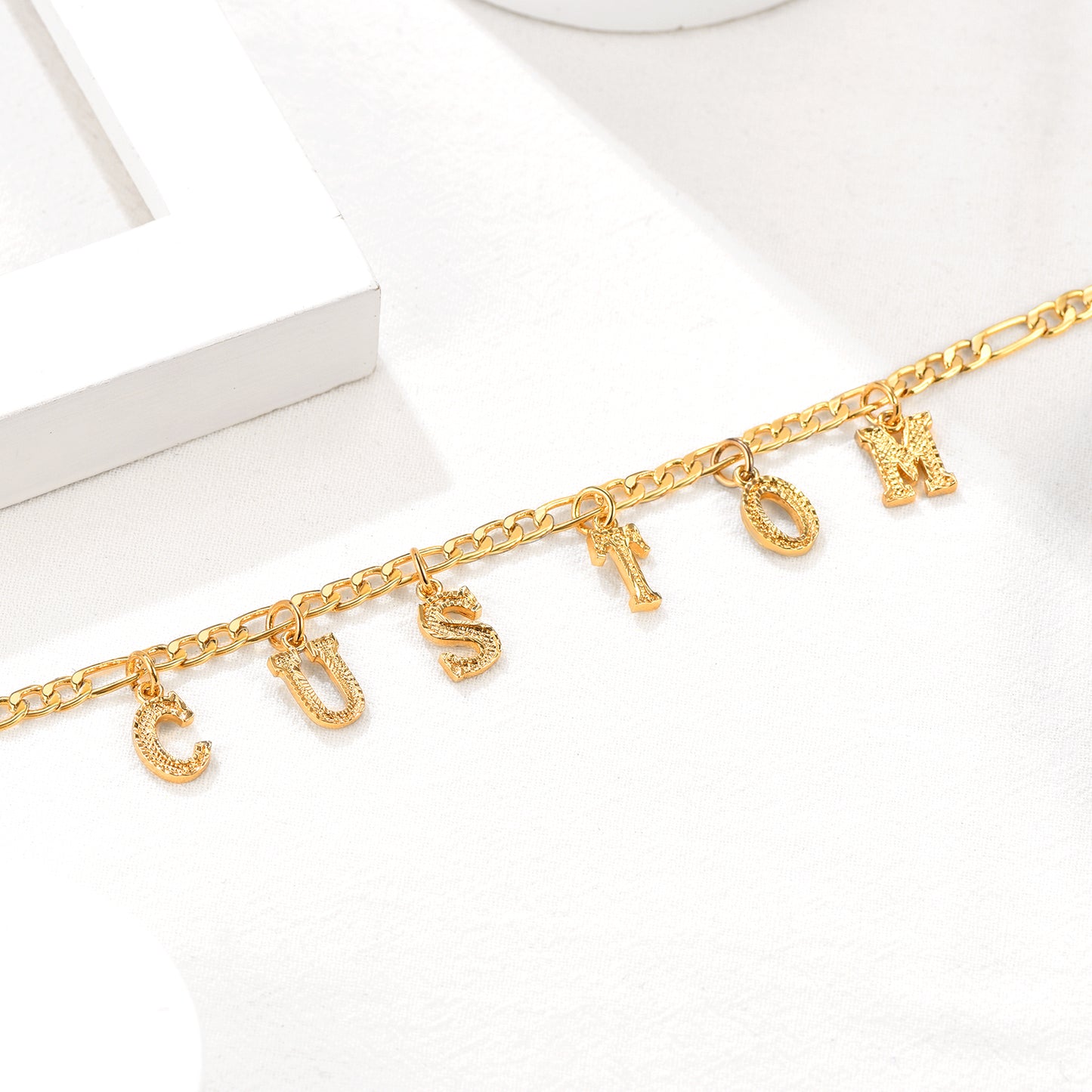 Custom Initial Figaro Chain Choker Necklace