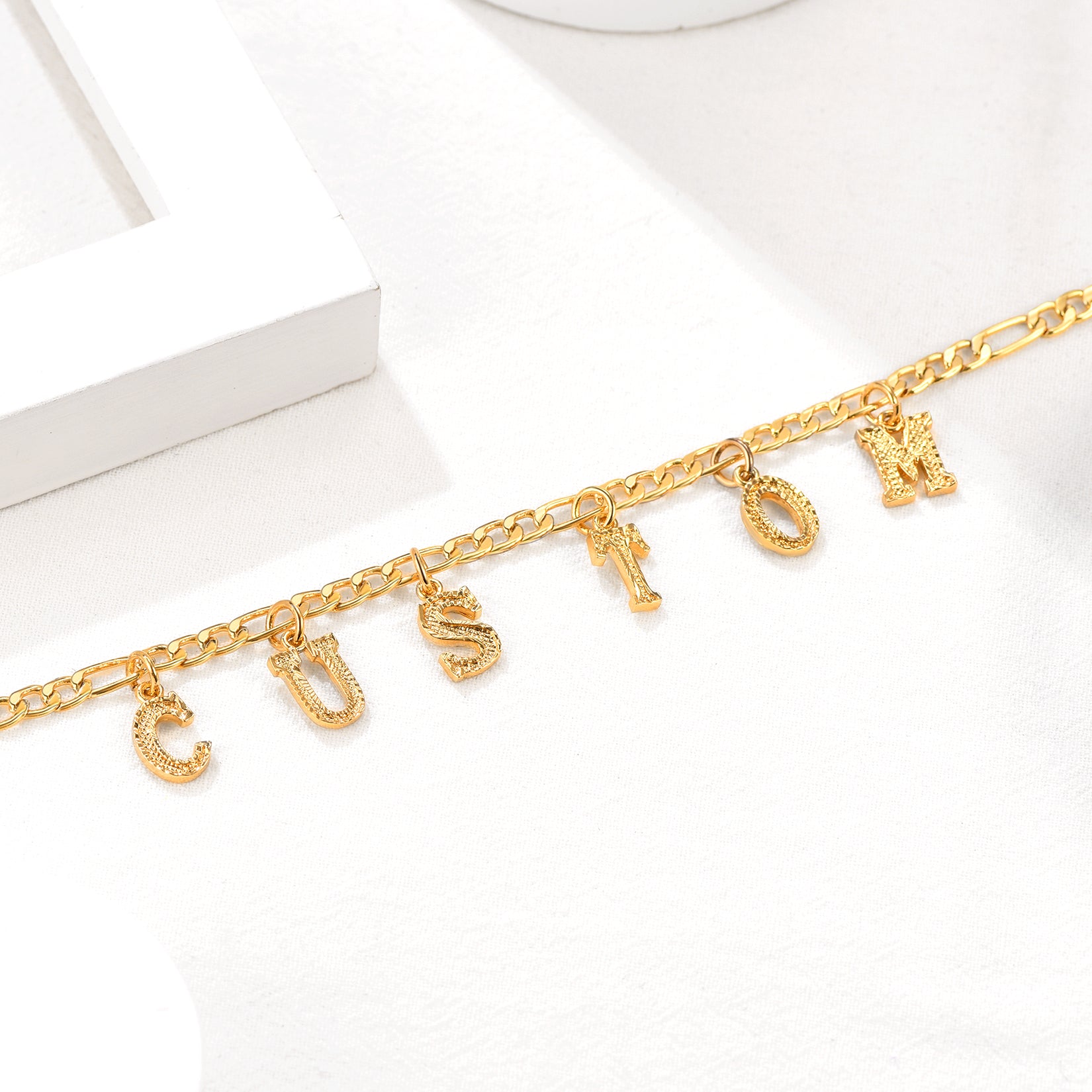 Custom Initial Figaro Chain Choker Necklace