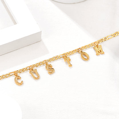 Custom Initial Figaro Chain Choker Necklace