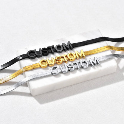 Custom Initial Herringbone Choker Necklace