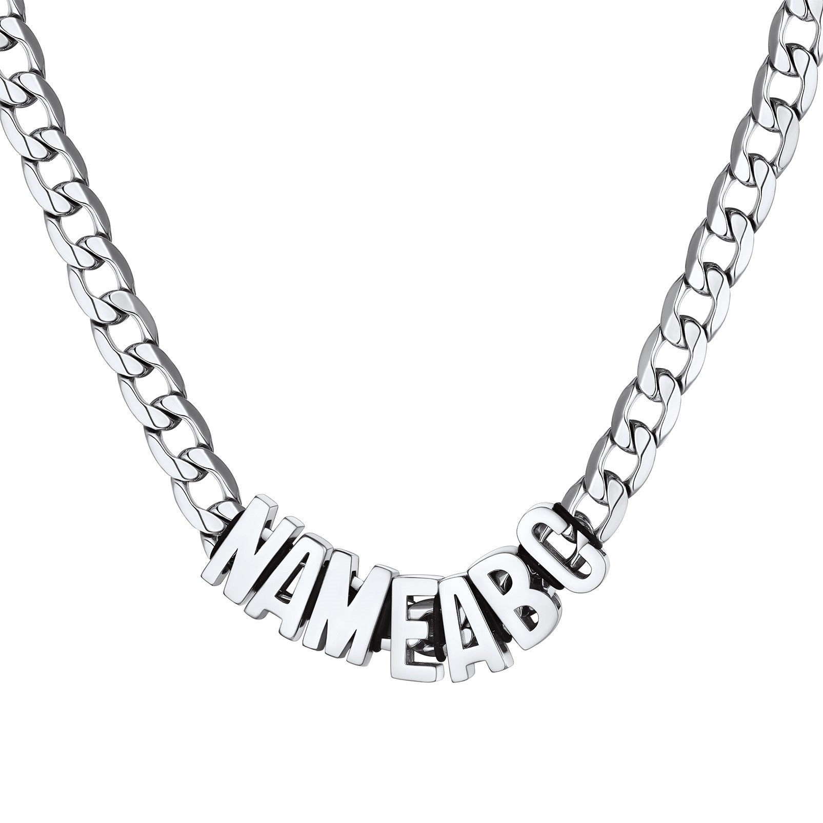 Custom Initial Name Cuban Chain Necklace 