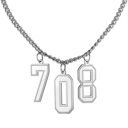 Custom Jersey Number Necklace Steel