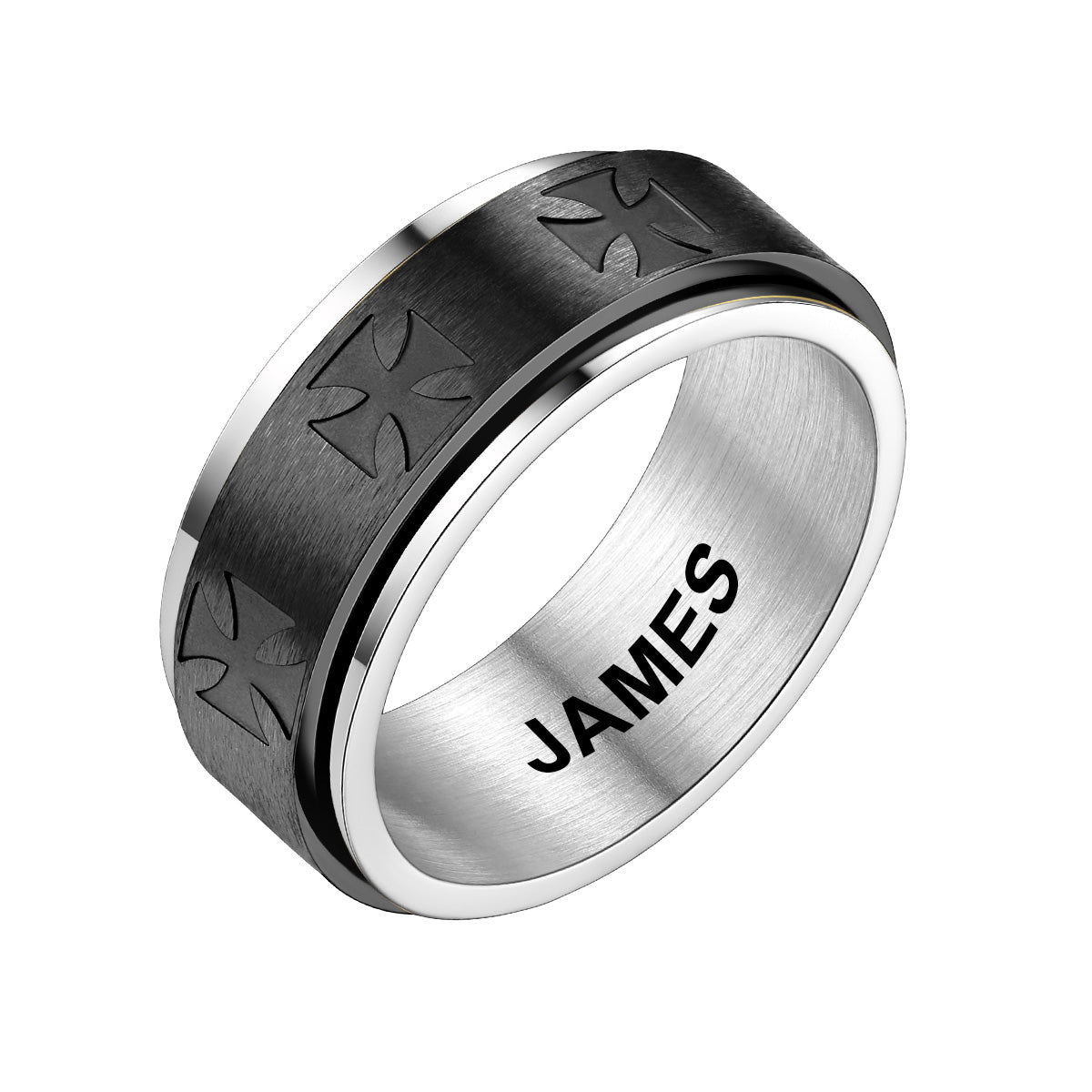 Custom Knights Templar Cross Ring Anxiety Fidget Ring