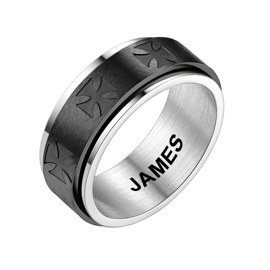 Custom Knights Templar Cross Ring Anxiety Fidget Ring