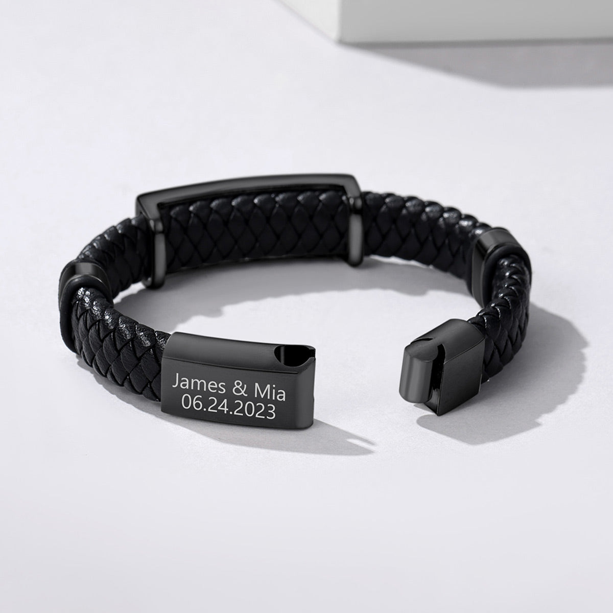 Custom Leather Skull Wing Bracelet