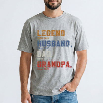  Custom Legend Dad T Shirt Grey