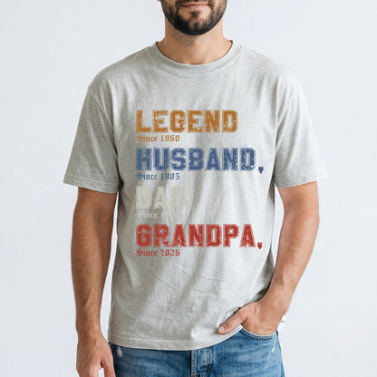  Custom Legend Dad T Shirt Light Grey
