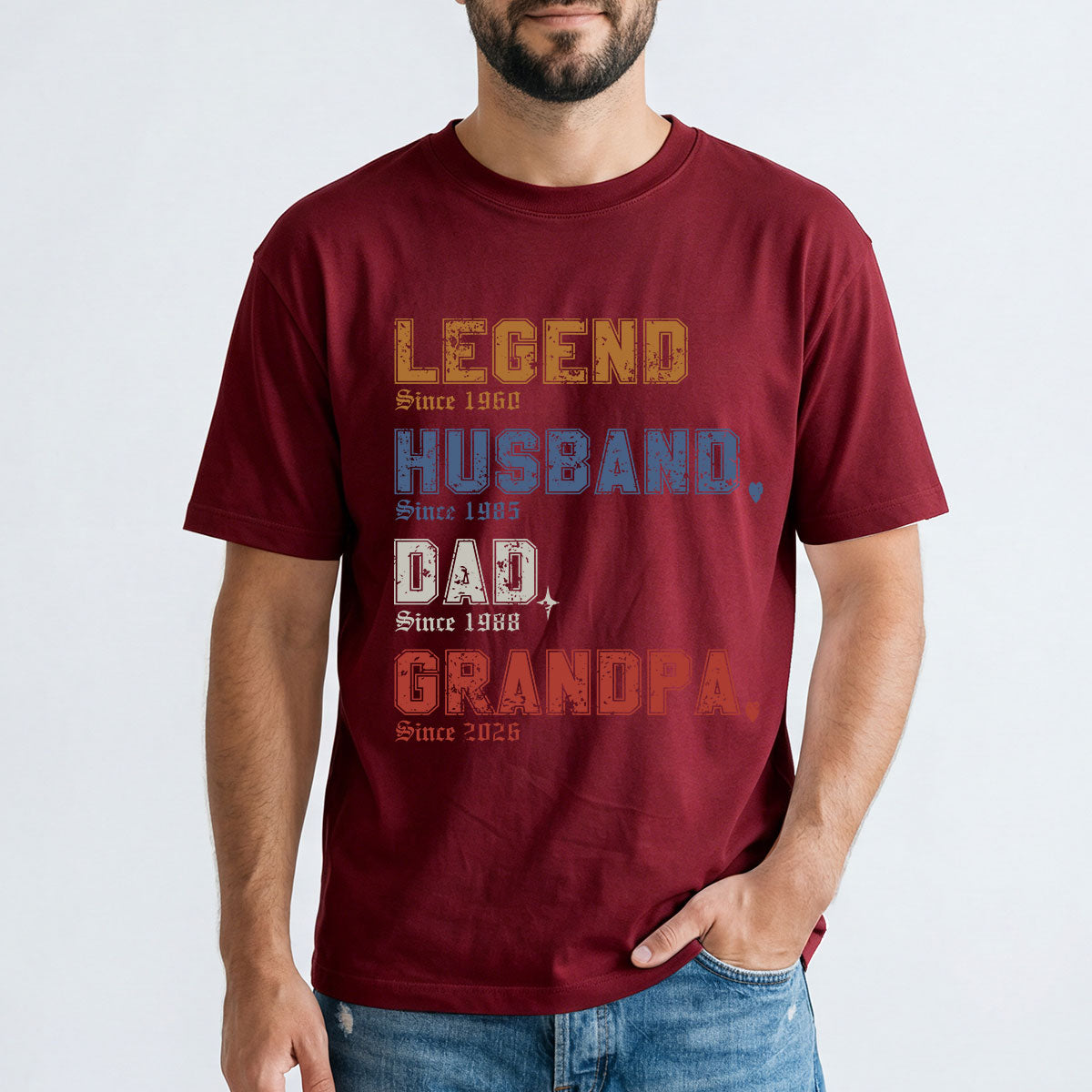  Custom Legend Dad T Shirt Red