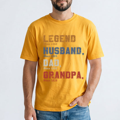 Custom Legend Dad T Shirt Yellow
