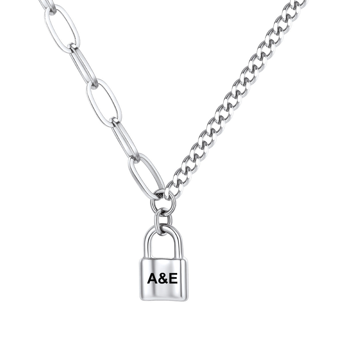 Custom Lock Pendant Necklace for Men Women