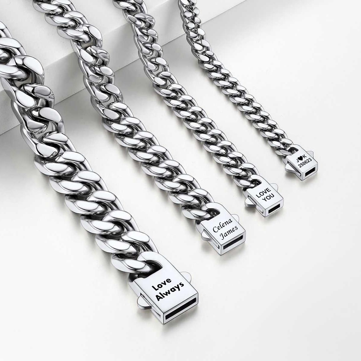 Custom Mens Cuban Link Chain Bracelets in different size