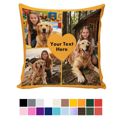 Custom Multi Photos Throw Pillow with Picture and Text