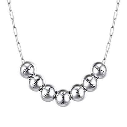 Custom Name 7 Bead Balls Necklace