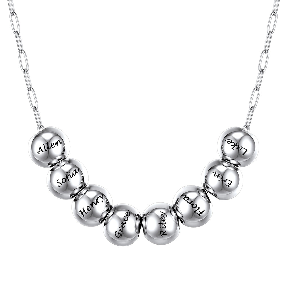 Custom Name 8 Bead Balls Necklace