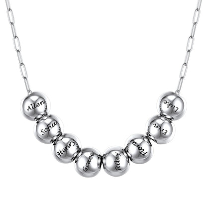 Custom Name 8 Bead Balls Necklace