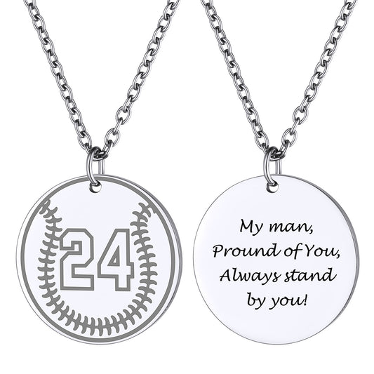 Custom Name Ball Sport Necklaces Jersey Number Necklace