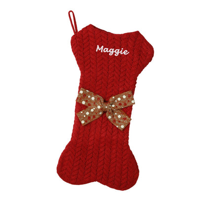 Custom Name Bone Shape Christmas Stockings