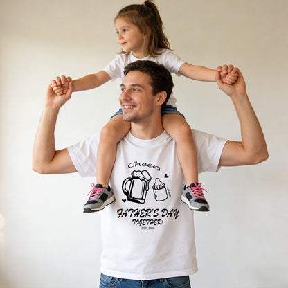 Custom Name Cheers Bottle T Shirt for Dad