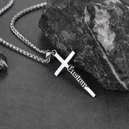 Custom Name Cross Necklace Stainless Steel