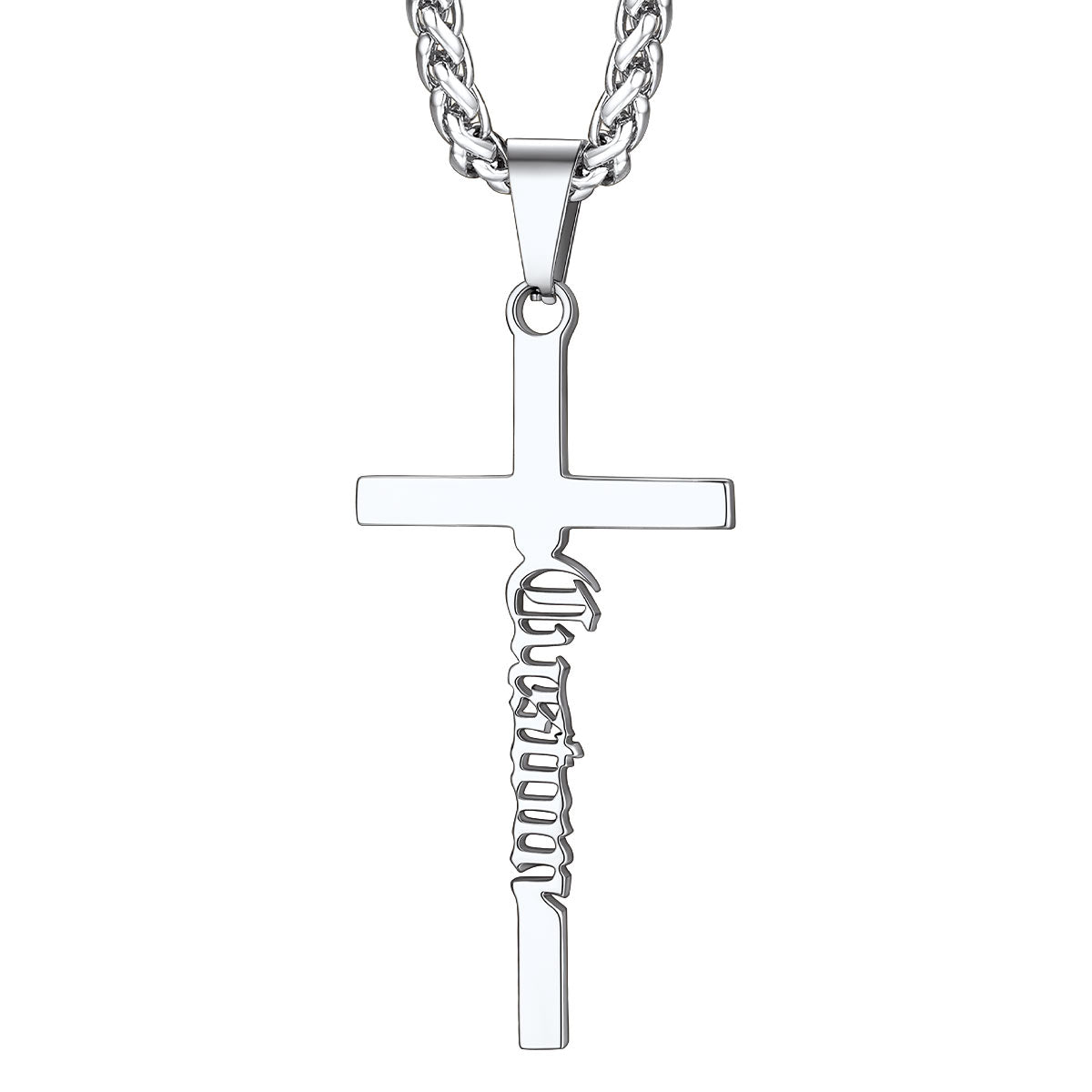 Custom Name Cross Necklace for Men Woman