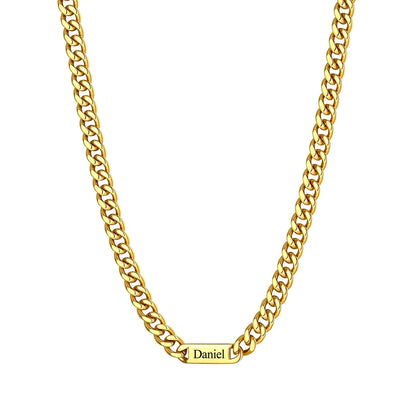 Custom Name Cuban Chain Necklace 9mm Gold Plated