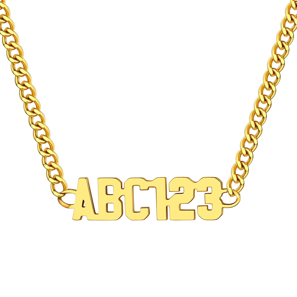 Custom Name Cuban Chain Necklace for Men Women 4.5MM