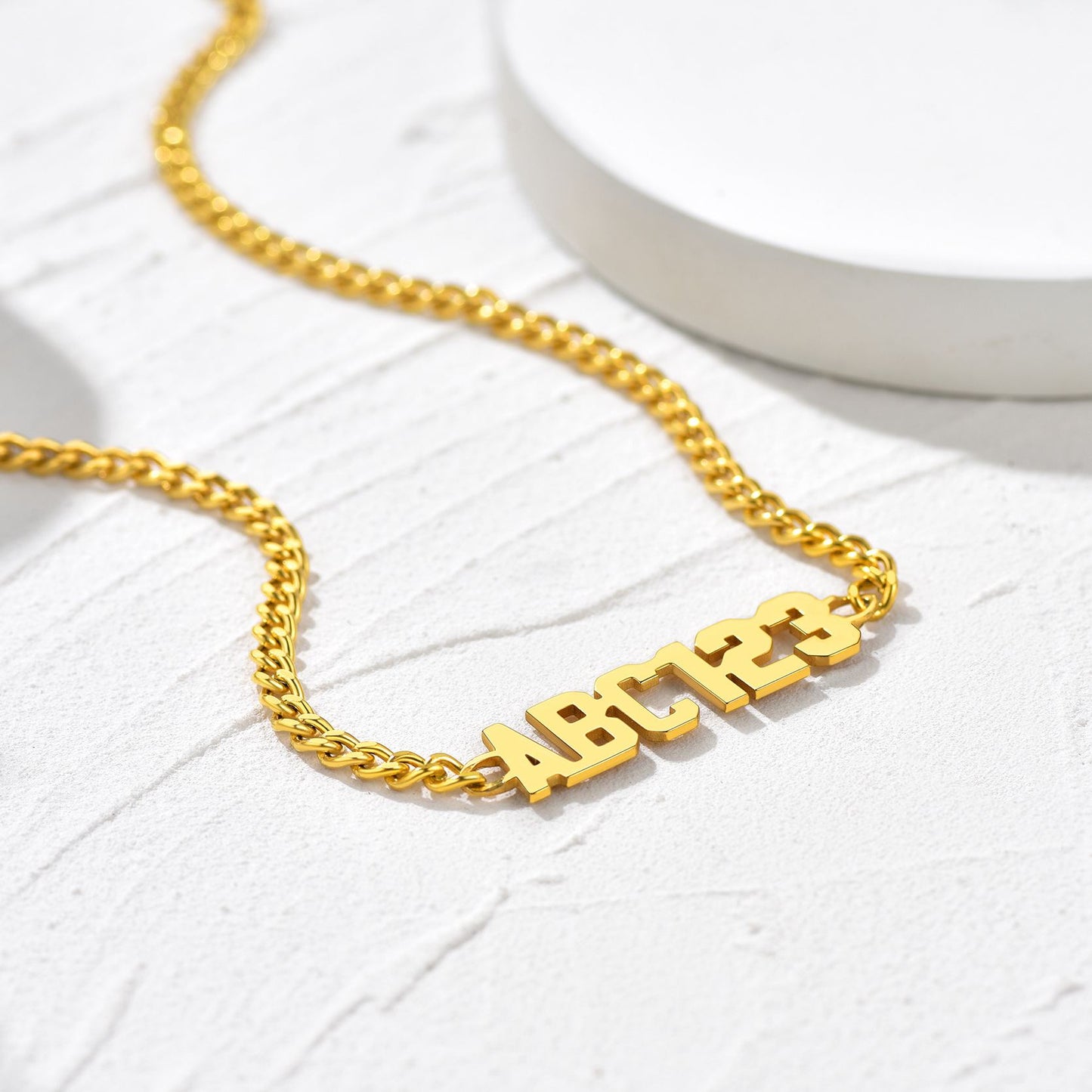 Custom Name Cuban Chain Necklace for men women in gold plated