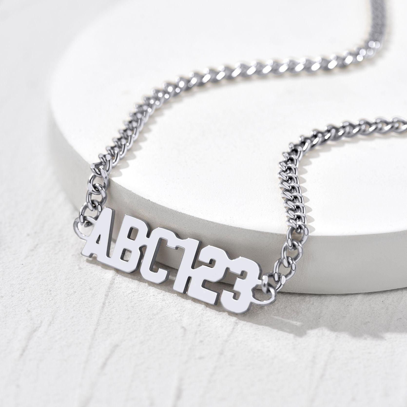 Custom Name Cuban Chain Necklace for men women in steel