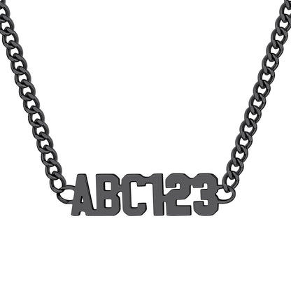 Custom Name Cuban Chain Necklace in Black Plated