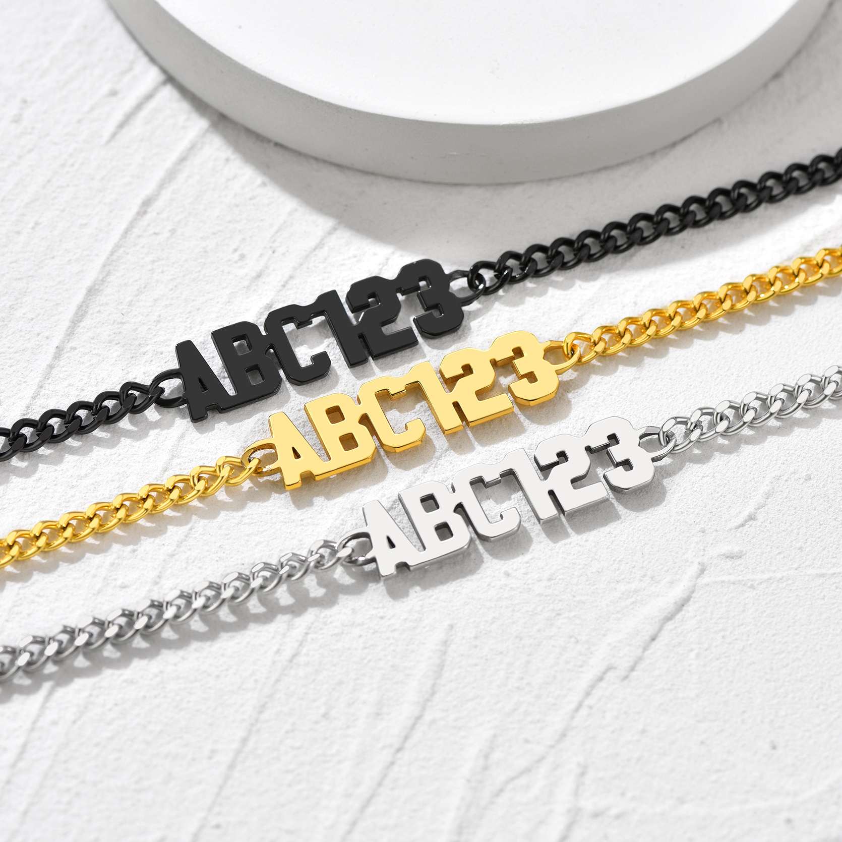 Custom Name Cuban Chain Necklace in different color